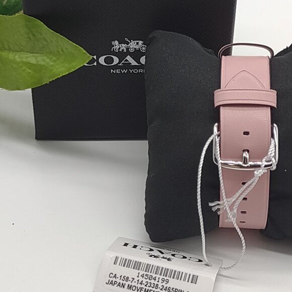 Coach Women's Elliot Blush Leather Strap Watch - Picture 5 of 7